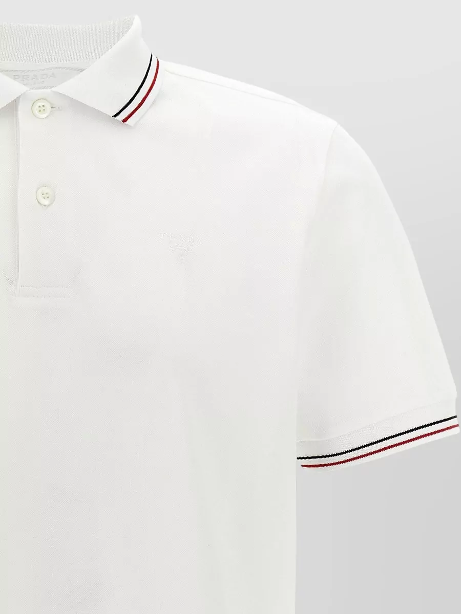 Prada Piqué Cotton Short-Sleeve Polo Shirt