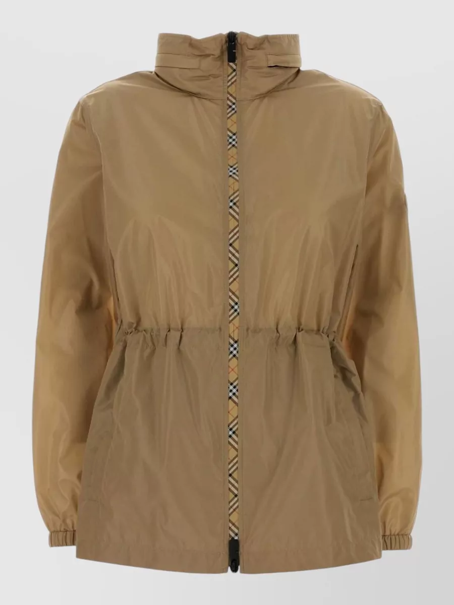 Burberry Nylon Windbreaker High Collar Adjustable Waist