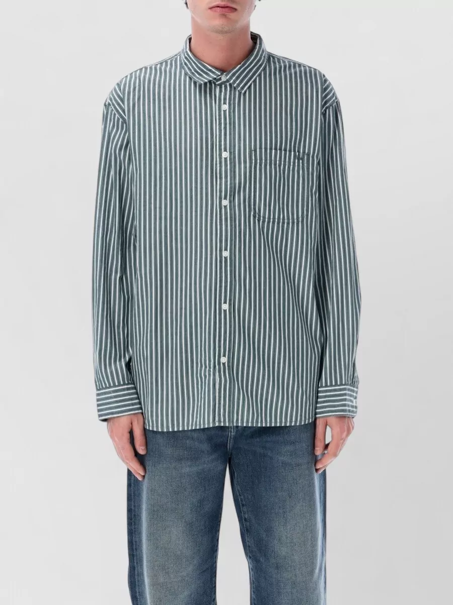 Vans striped relaxed-fit cotton long-sleeve shirt