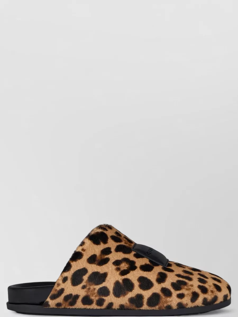 Givenchy Leopard-Print Pony-Effect Leather Flat Mules