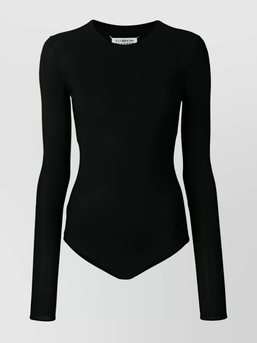 Shop Maison Margiela Versatile Long-sleeved Jersey Top In Black
