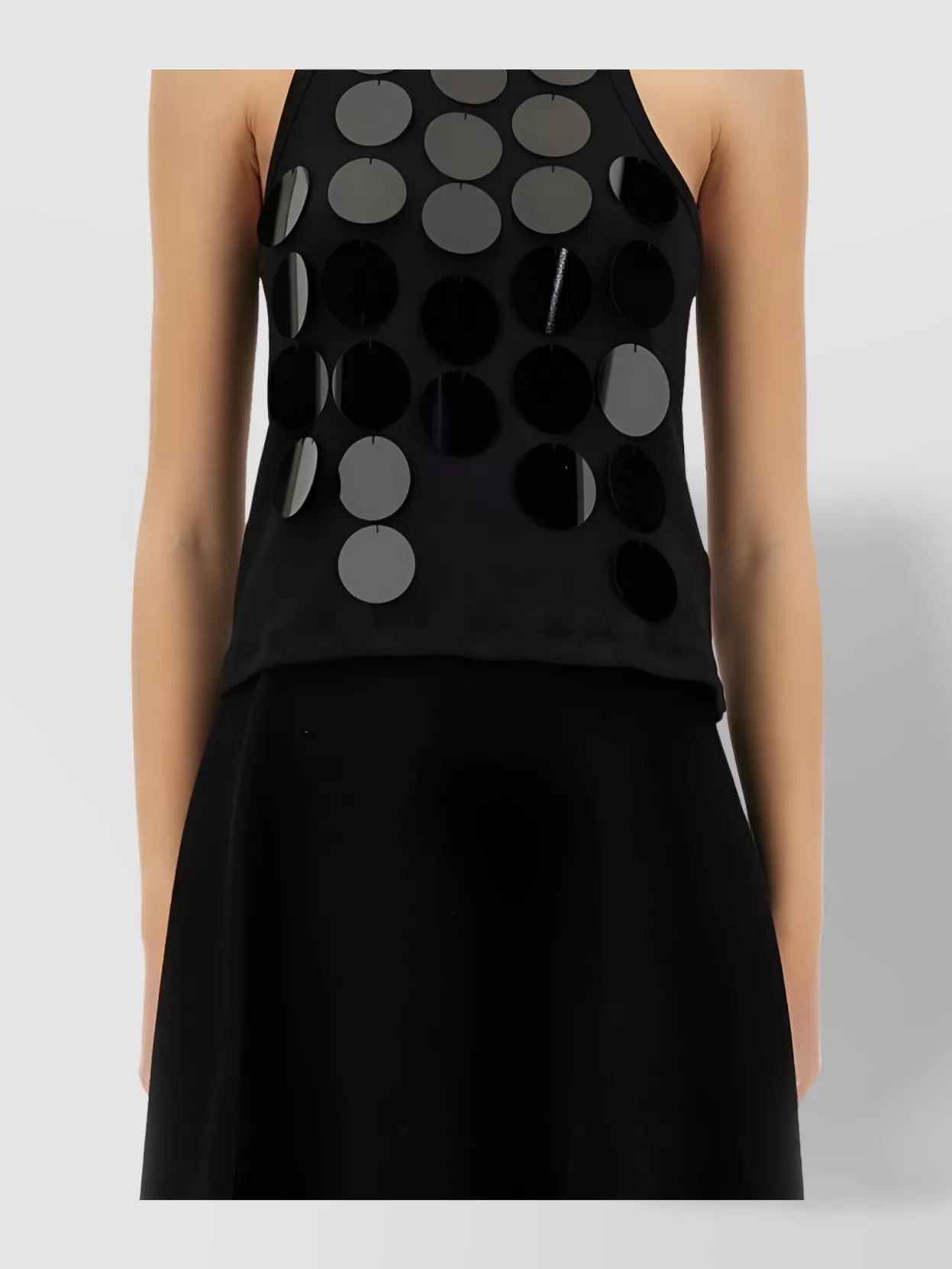 Msgm Cotton Racerback Tops With Round Disc Embellishments