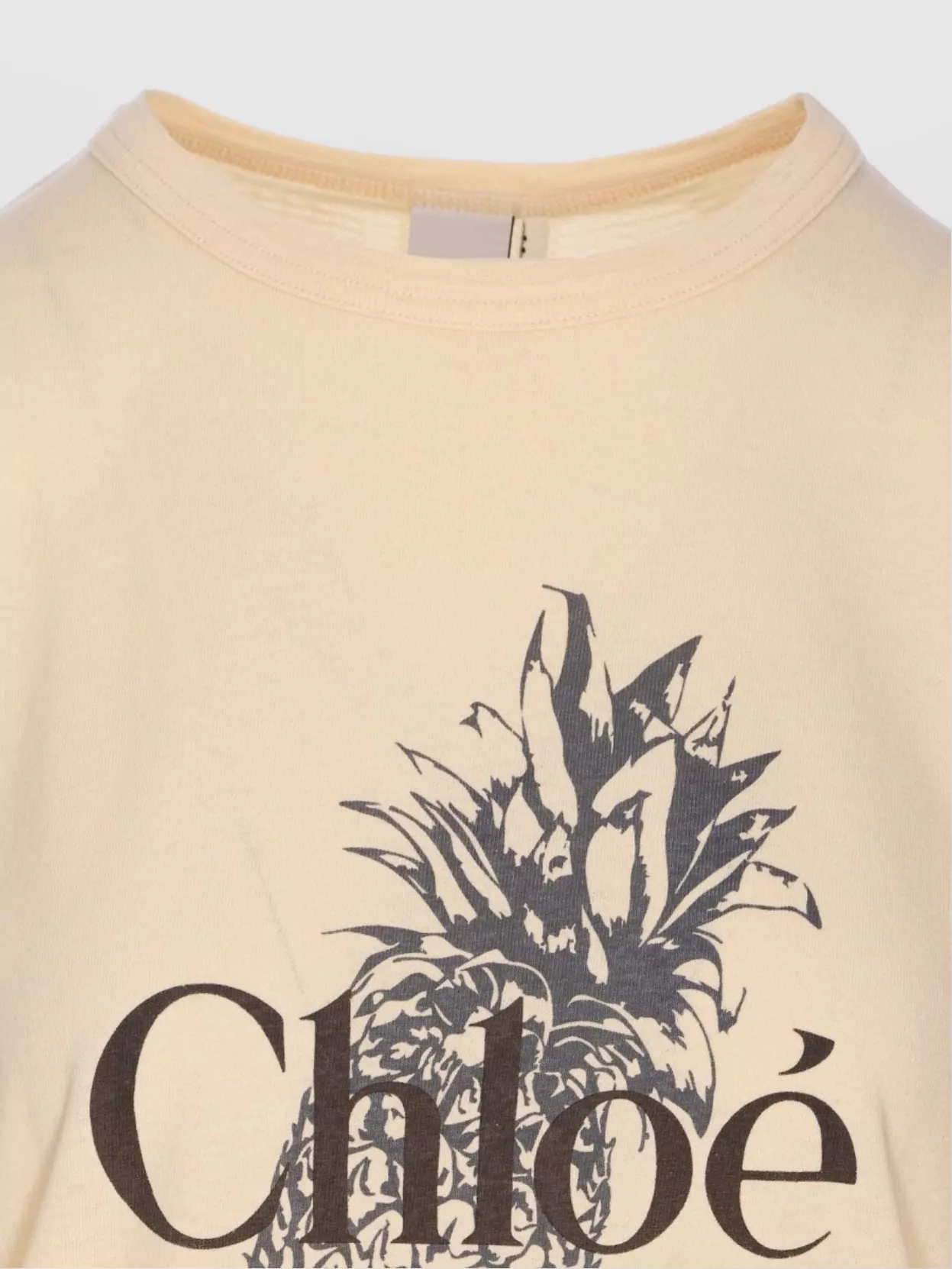 Chloé Pink Crewneck T-shirt With Maxi Logo Print On The Front In Cotton Woman In Neutral