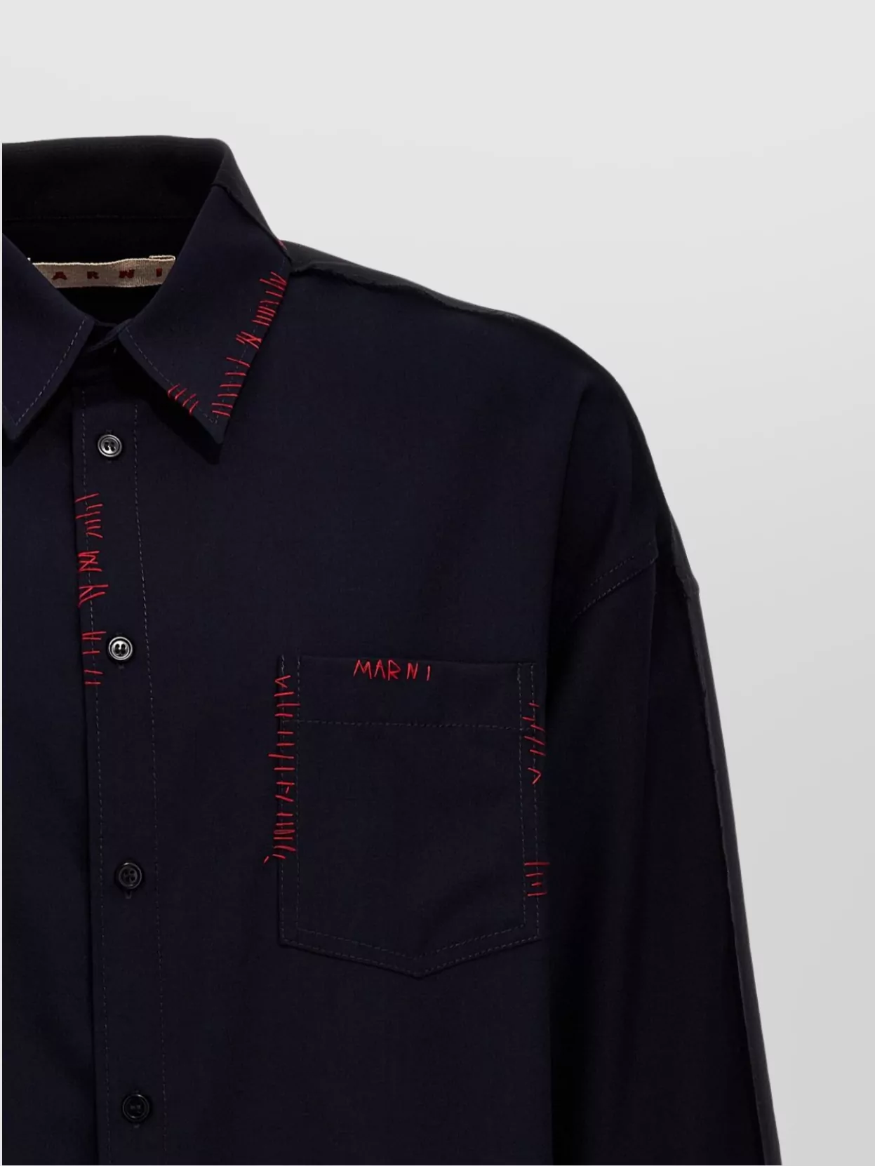 Marni Shirt Wool Contrast Stitching