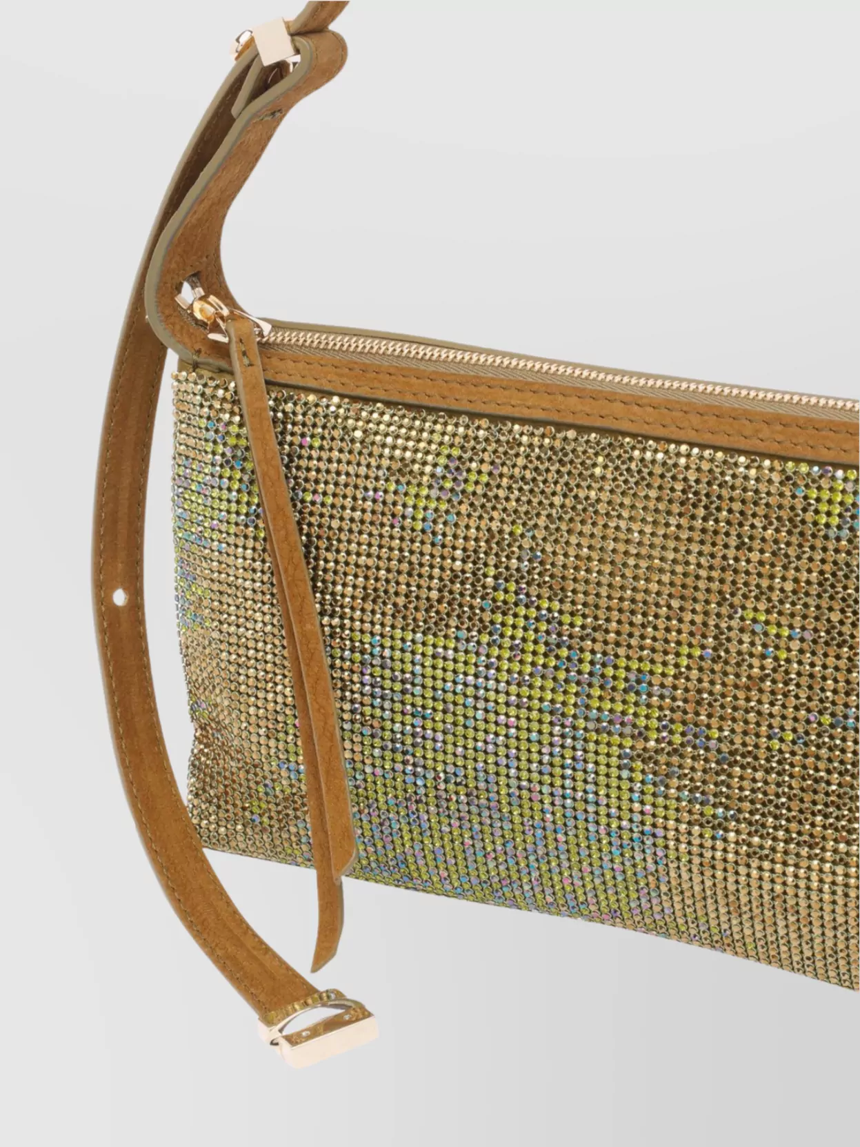 Benedetta Bruzziches Metallic Rectangular Shoulder Bag With Adjustable Strap