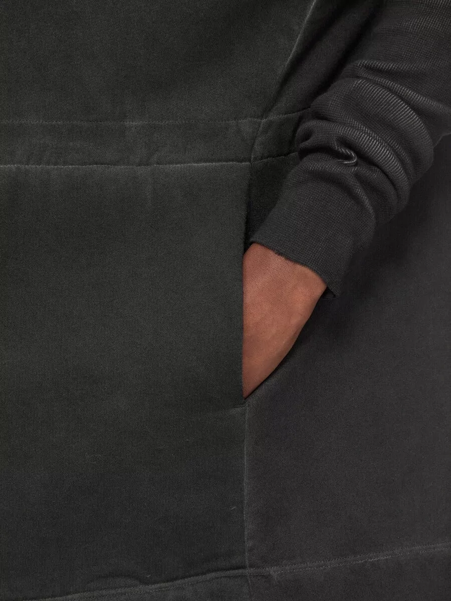 Rick Owens Drkshdw Asymmetric Zip Cotton Funnel Neck Fitted Jacket