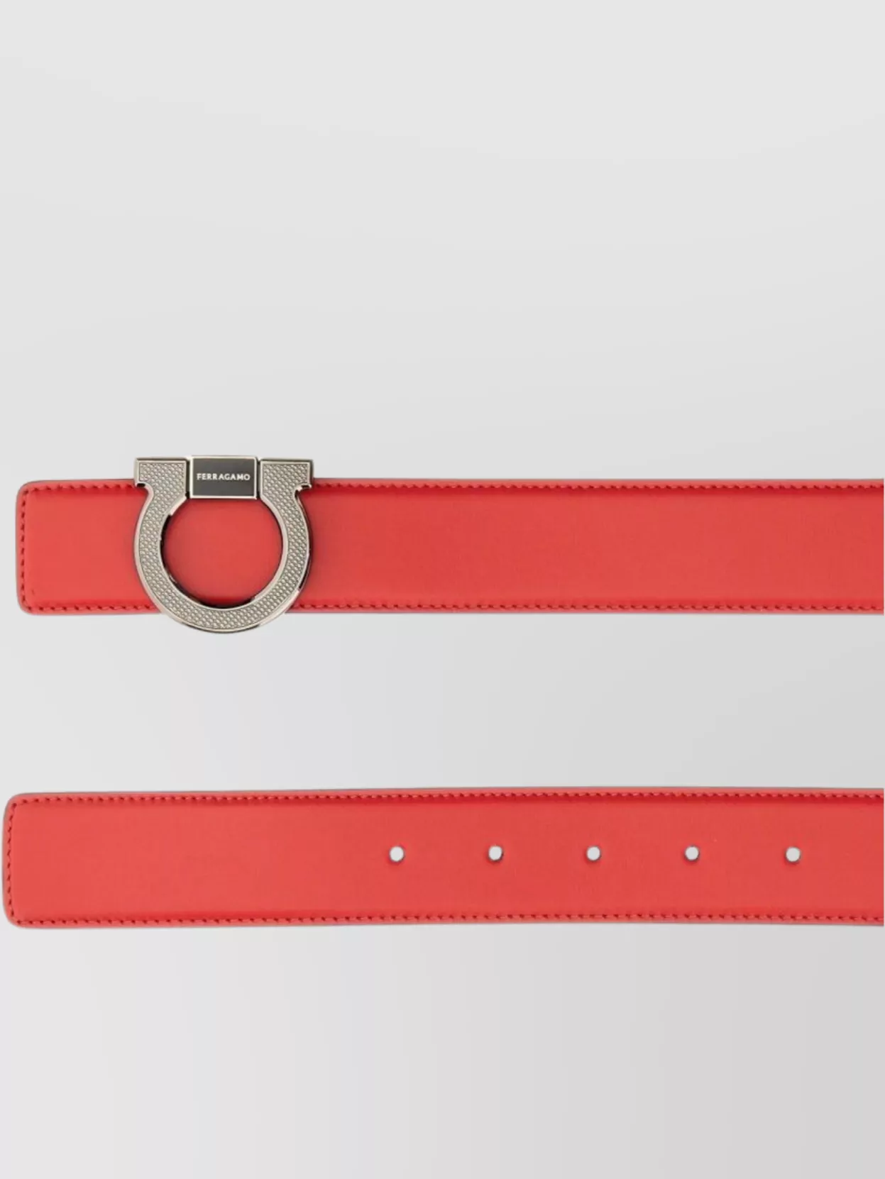 Ferragamo Adjustable Leather Belt Metal Buckle In Pink