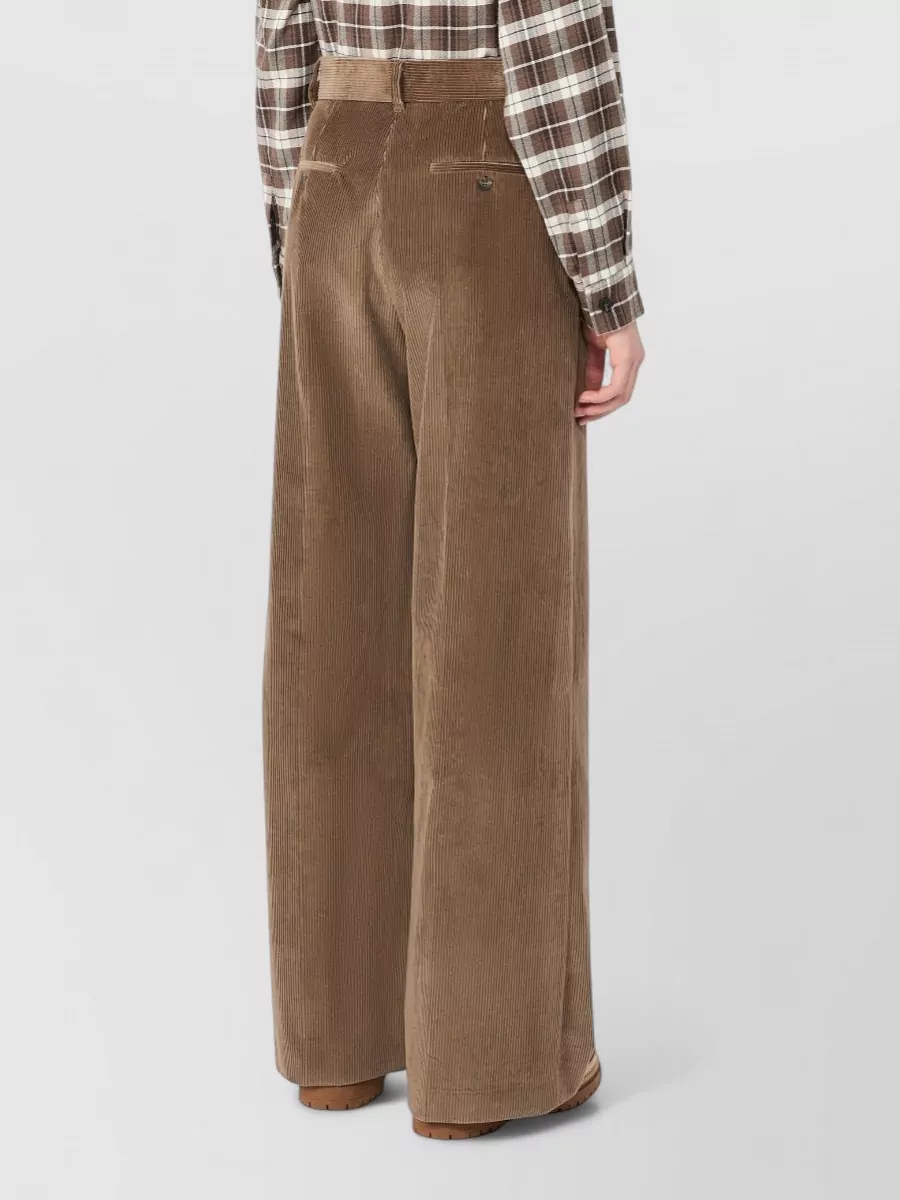 Weekend Max Mara Cotton Corduroy Wide-Leg Trousers