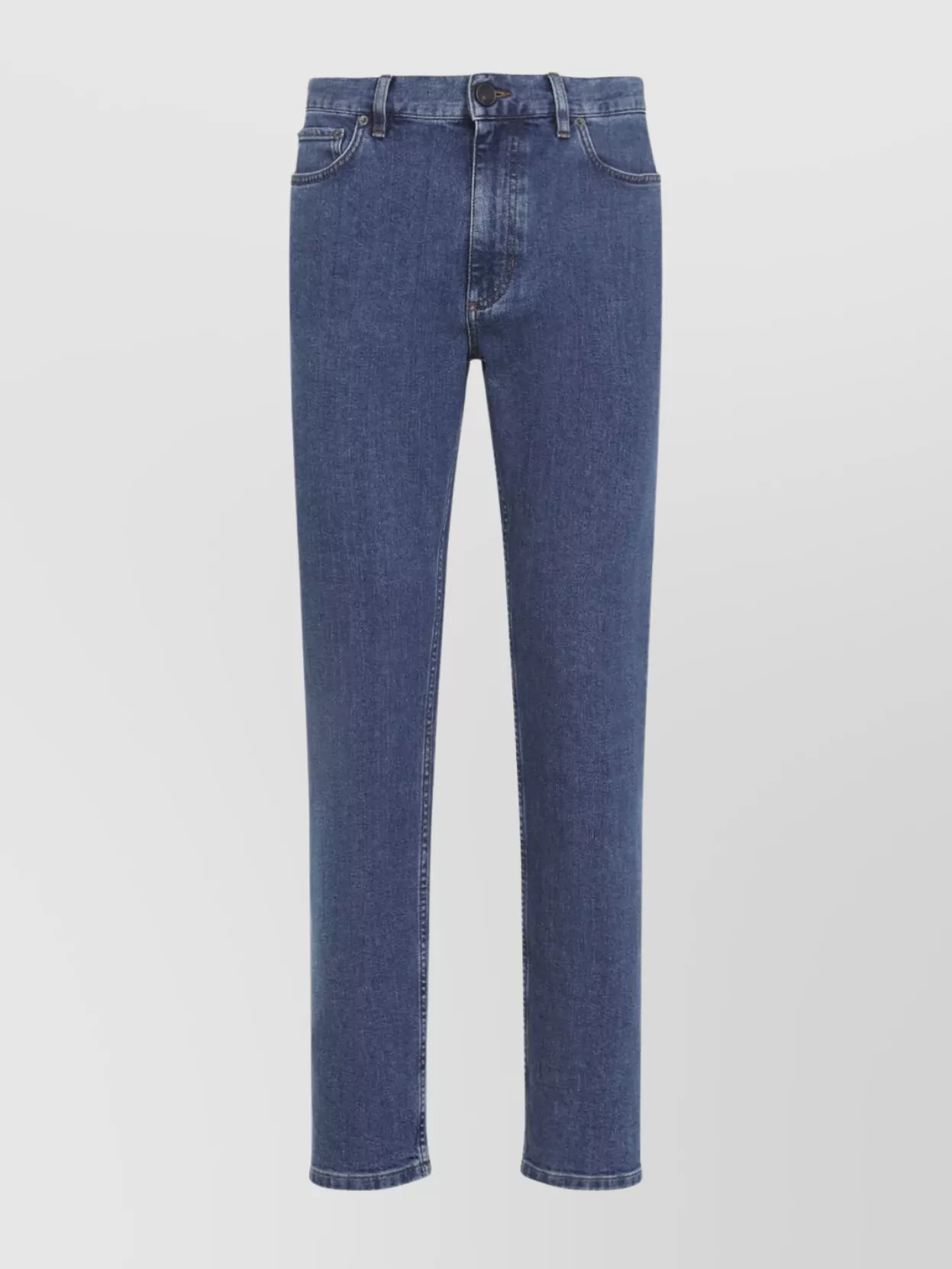 Zegna Denim Trousers With Belt Loops And Pockets In Blue