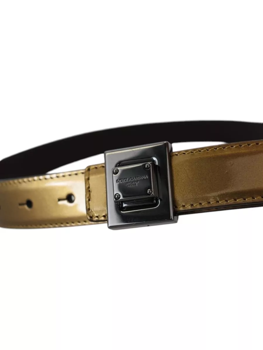 Dolce&Gabbana Leather Square Buckle Belt