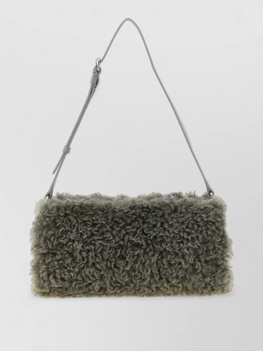 Stella Mccartney stella logo shearling shoulder bag