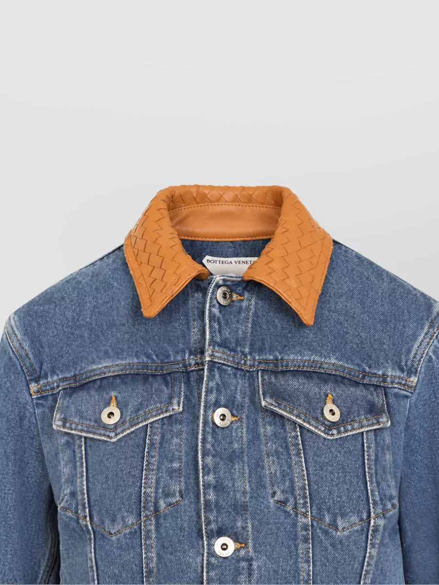 Bottega Veneta Denim intrecciato collar jacket