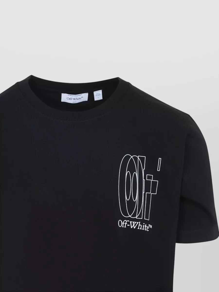 Off-White Cotton Logo Print Short Sleeve T-Shirt