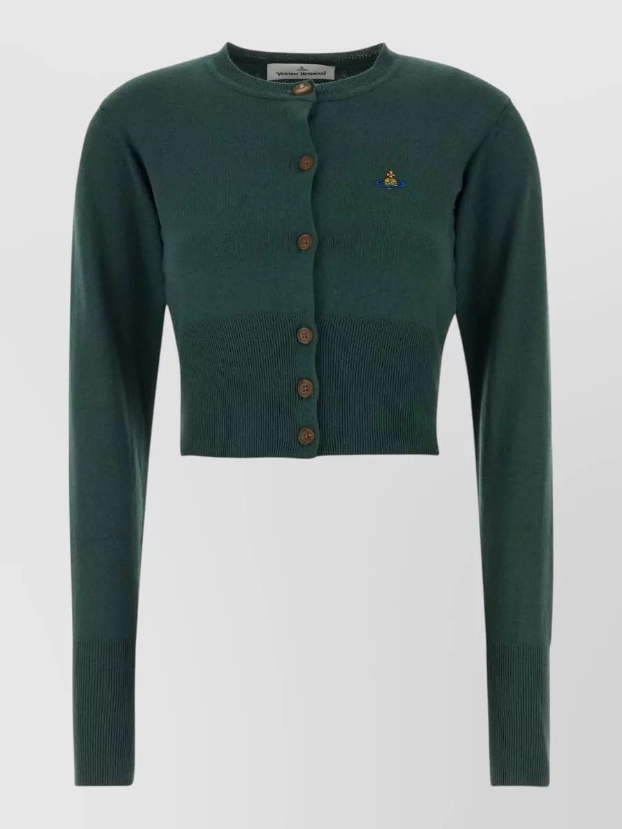 Vivienne Westwood Cotton Blend Bea Cropped Cardigan Knit