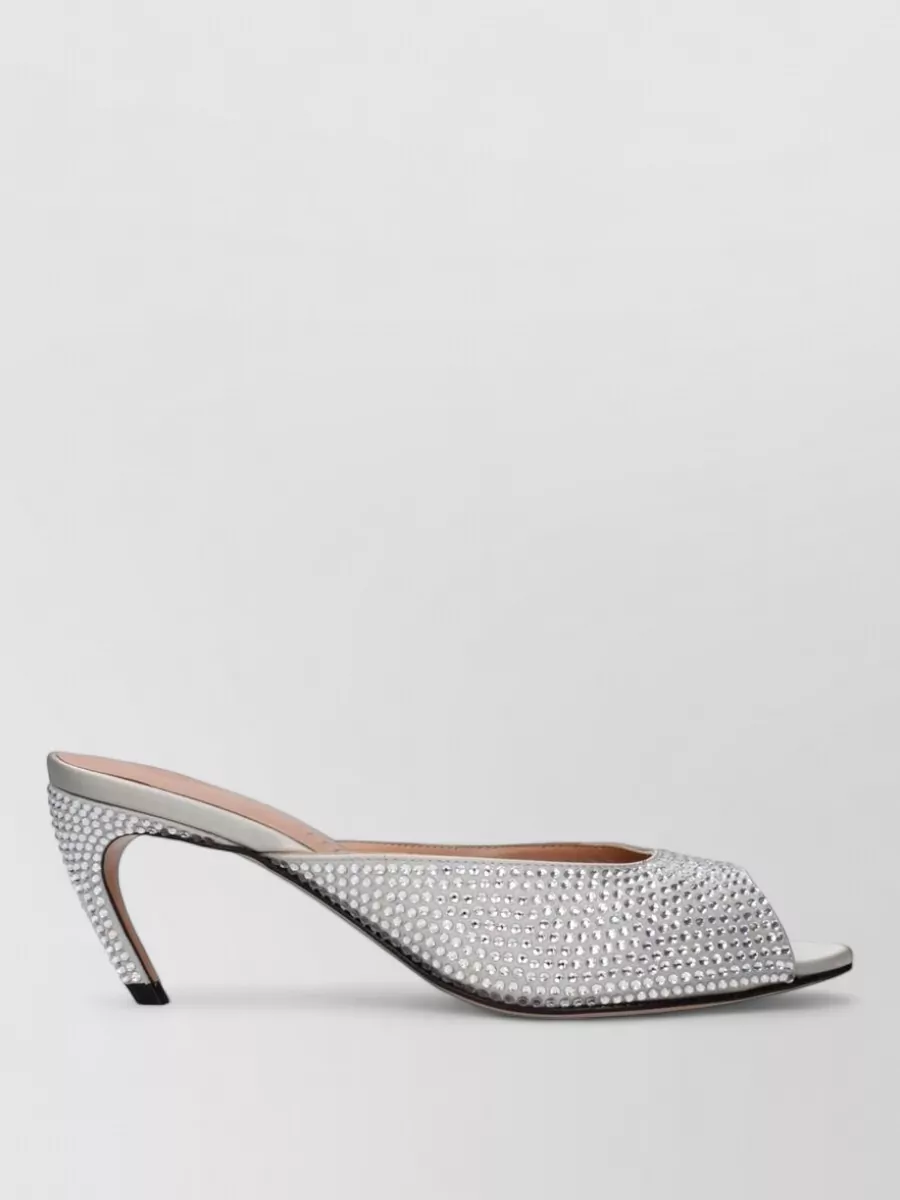 The Attico Satin Stiletto Heel Mules