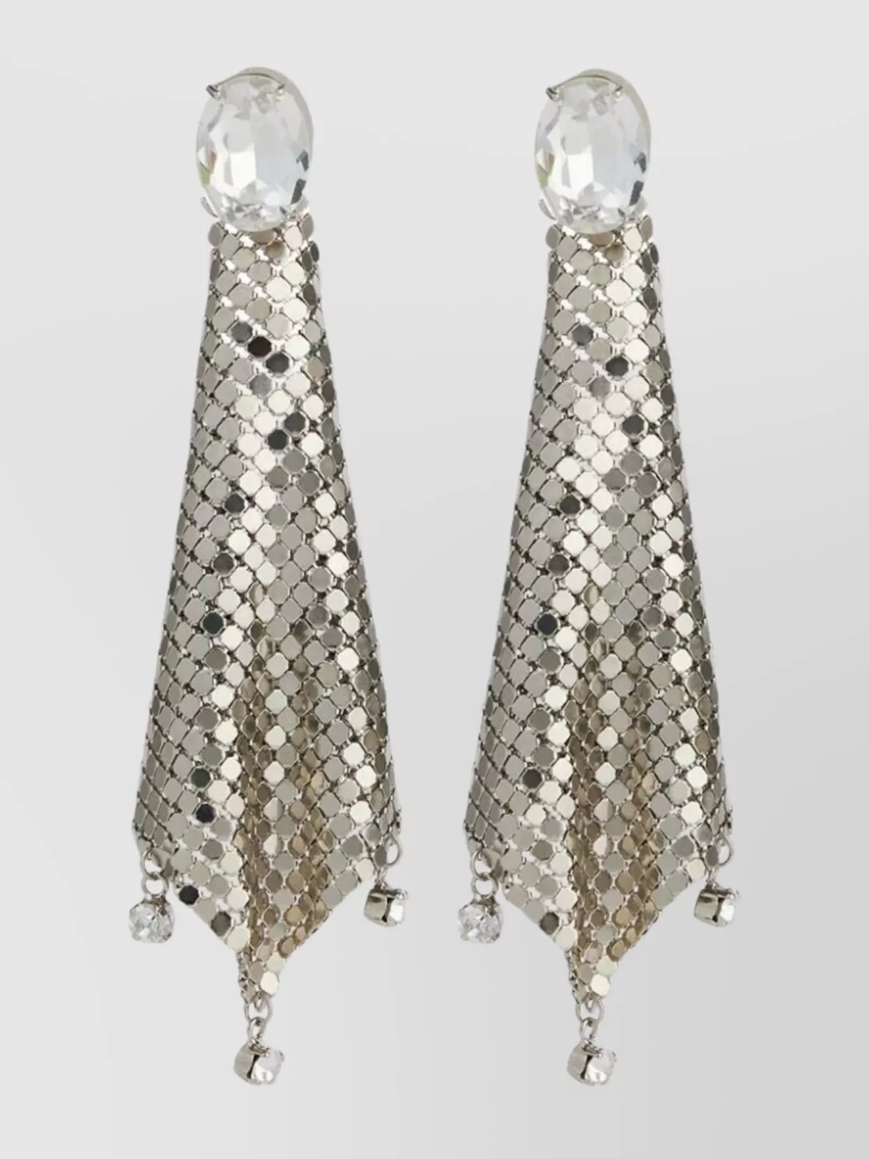 Paco Rabanne Small Mesh Pixel Strass Earrings