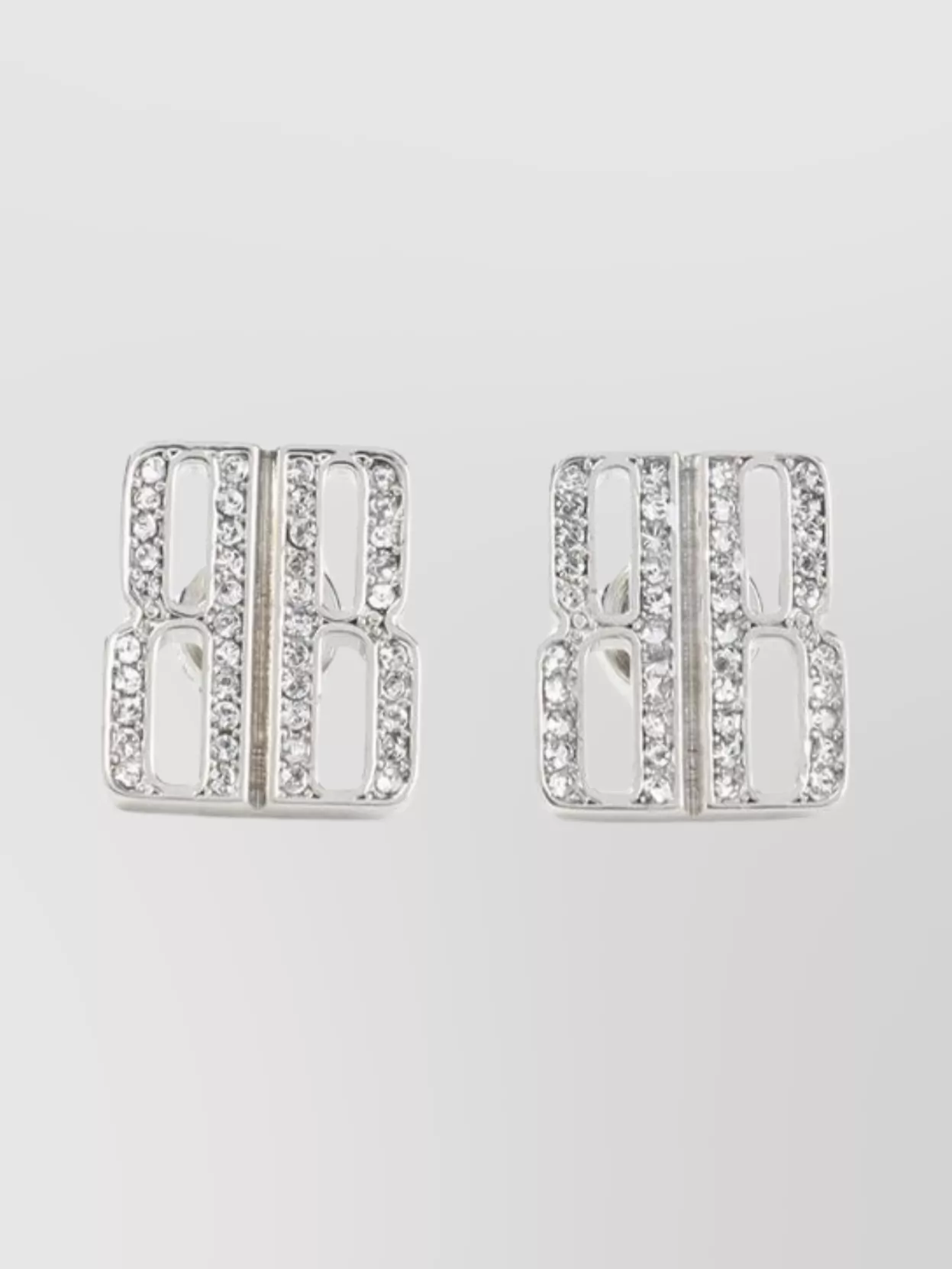 Balenciaga Geometric Stone Embellished Stud Earrings