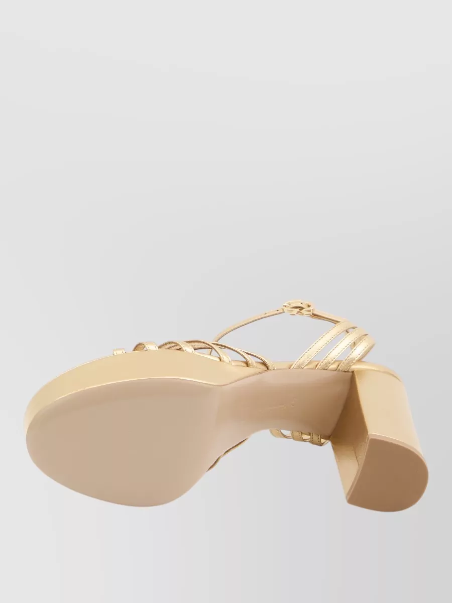 Gianvito Rossi Rita Block Heel Leather Platform Sandals