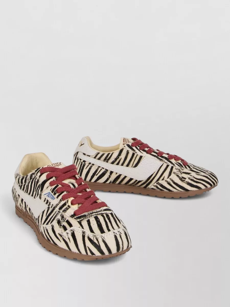 Autry leather striped lace-up sneakers