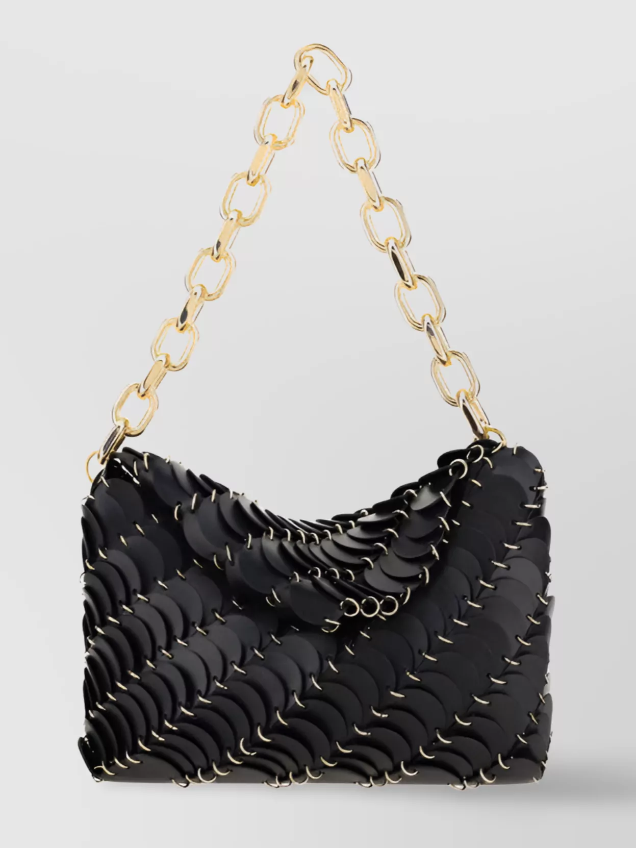 Shop Rabanne Sparkle Sequin Scalloped Chain Shoulder Bag