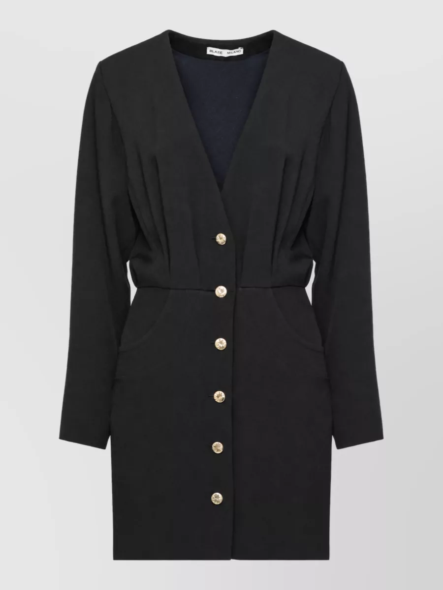 Blazé Milano Viscose v-neck long-sleeve mini dress