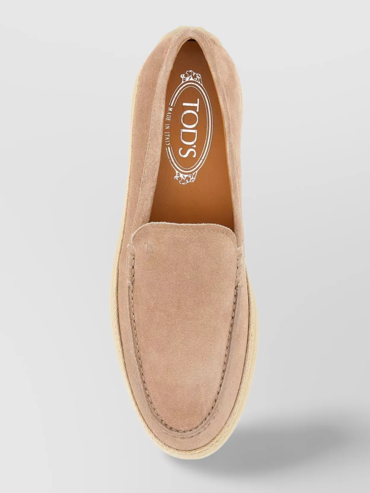 Tod's Suede Loafers With Round Toe And Pebble Sole