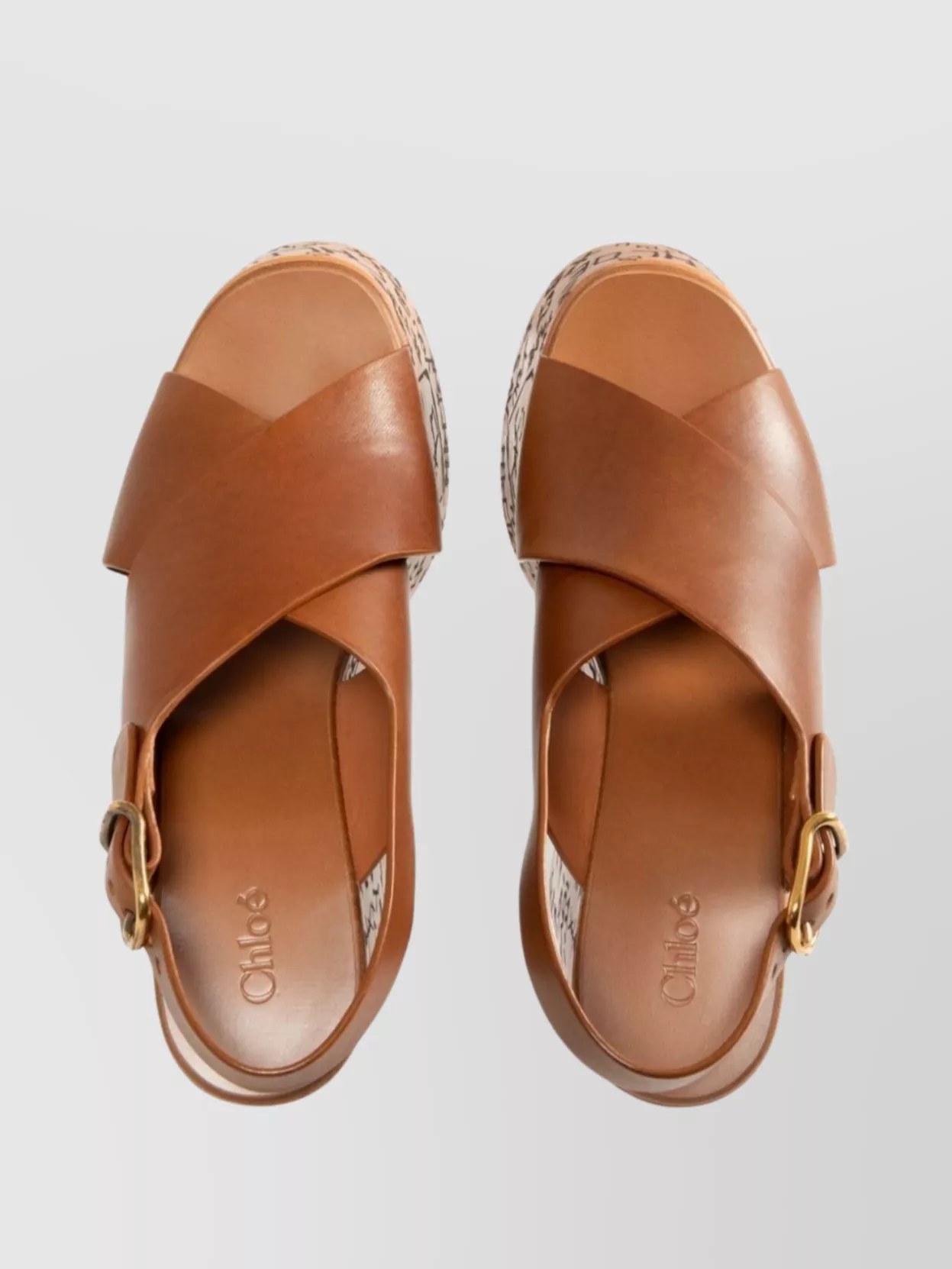 Chloé High Platform Sandals Cross Strap Design