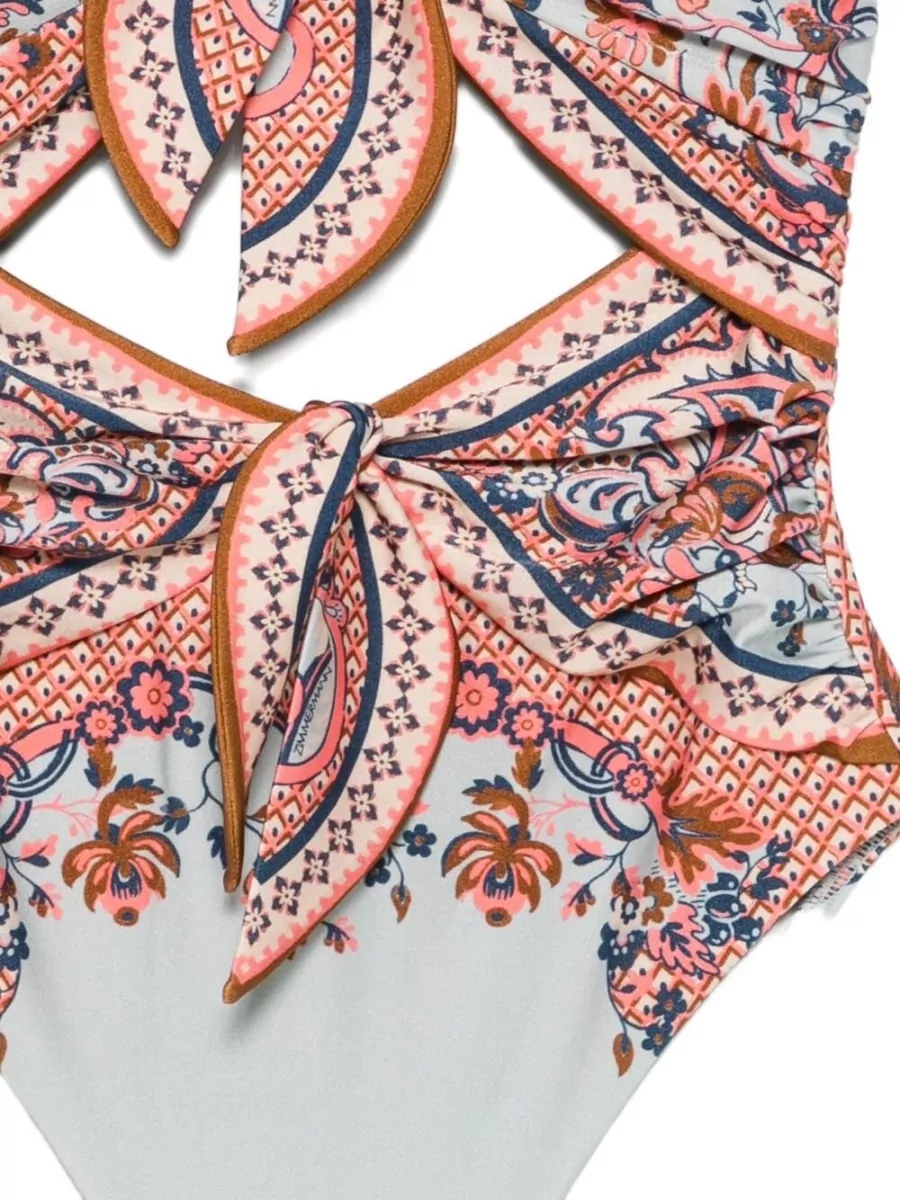 Zimmermann Printed Cutout One-Piece Swimsuit