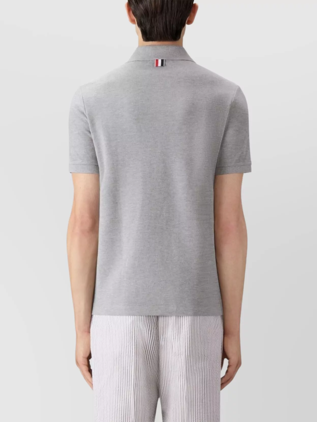 Thom Browne Panelled Cotton Polo Shirt With Short Sleeves