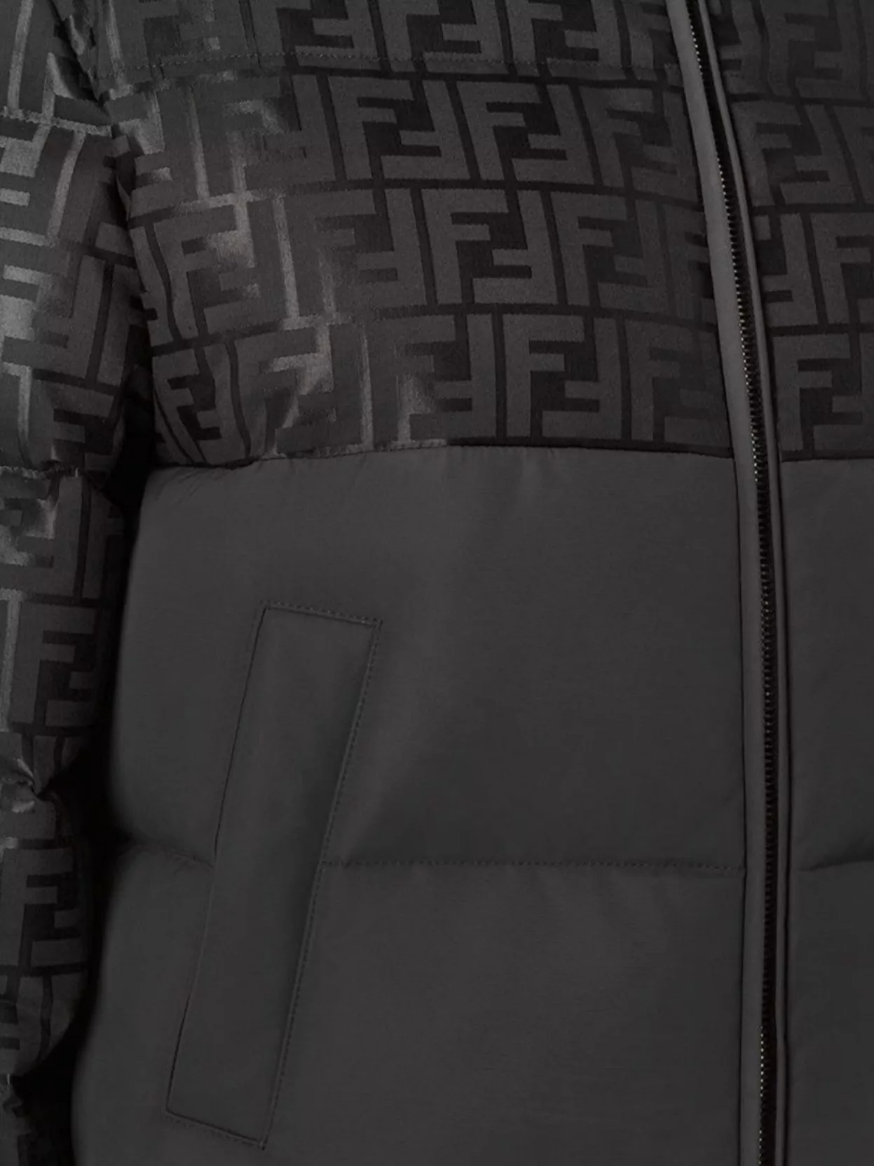 Fendi Hooded Padded Jacket Long Sleeves