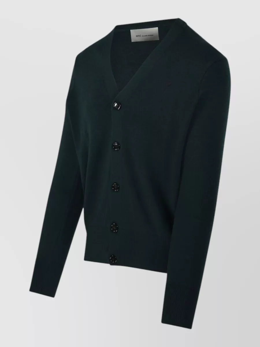 Ami Paris wool round neck cardigan