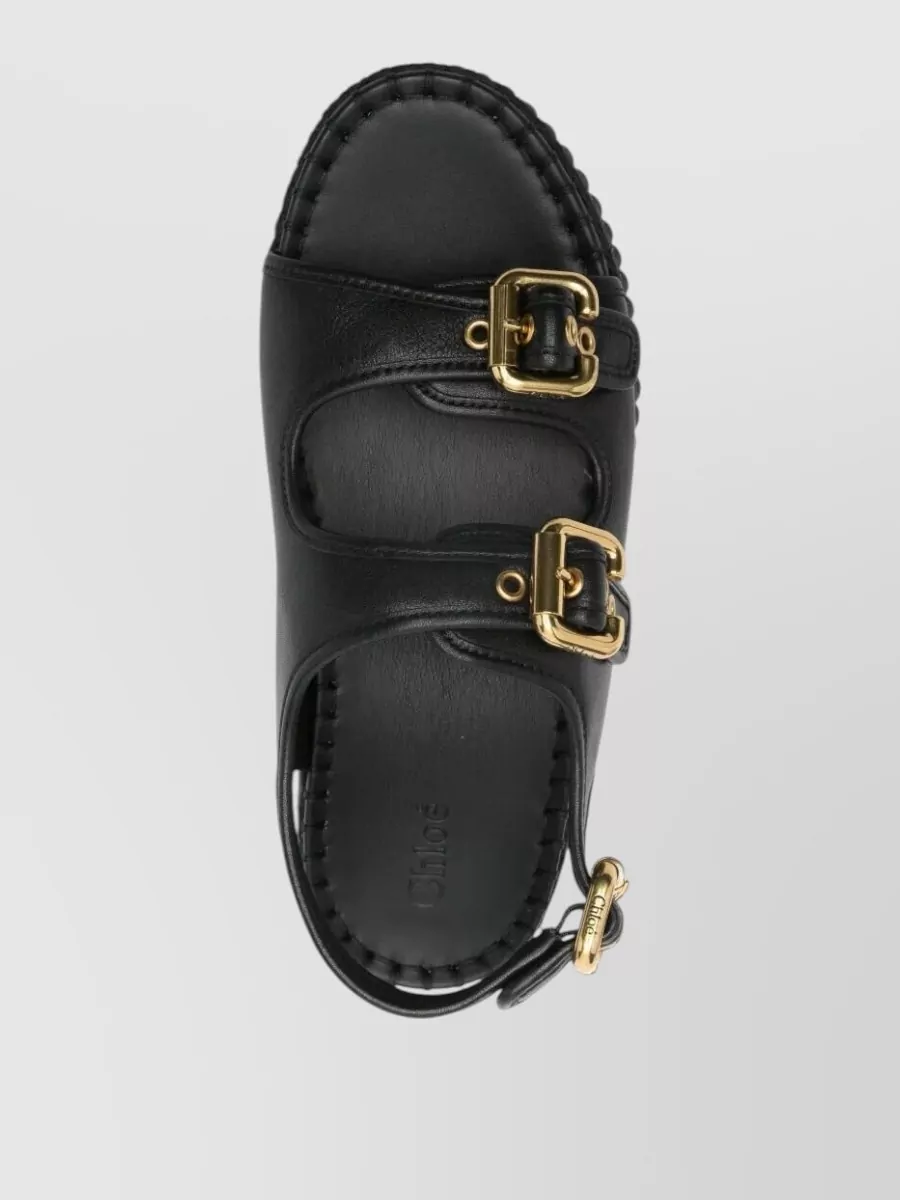 Chloé Nama Leather Sandals Slingback Platform Sole