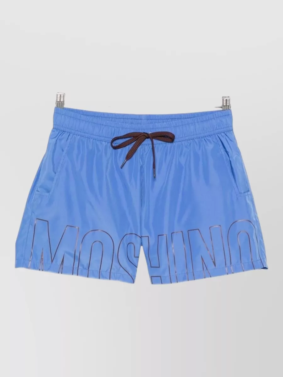 Moschino logo-print drawstring deck shorts