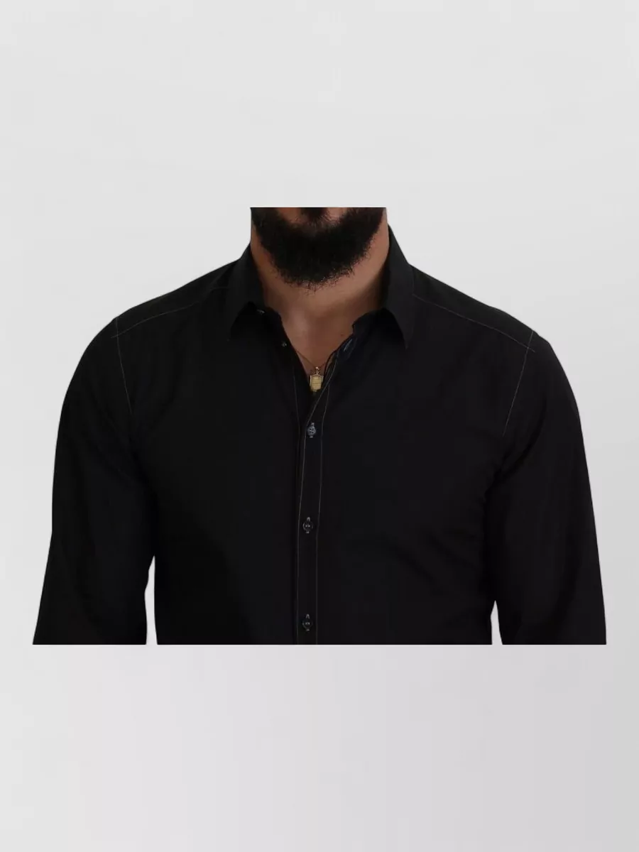 Dolce&Gabbana Cotton Collared Long Sleeve Shirt