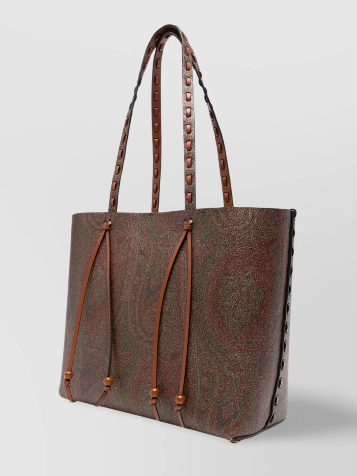 Etro Open-Top Tote Bags Side Lacing Detail