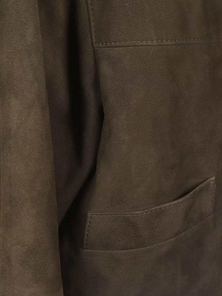 Prada Suede Lamb Jacket Front Pockets Lapels