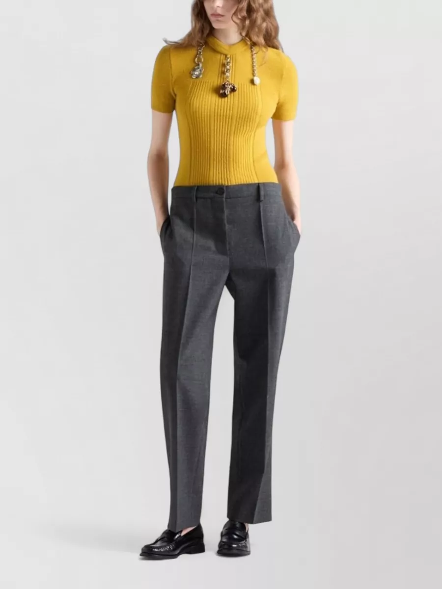Prada Straight-Leg Suit Trousers