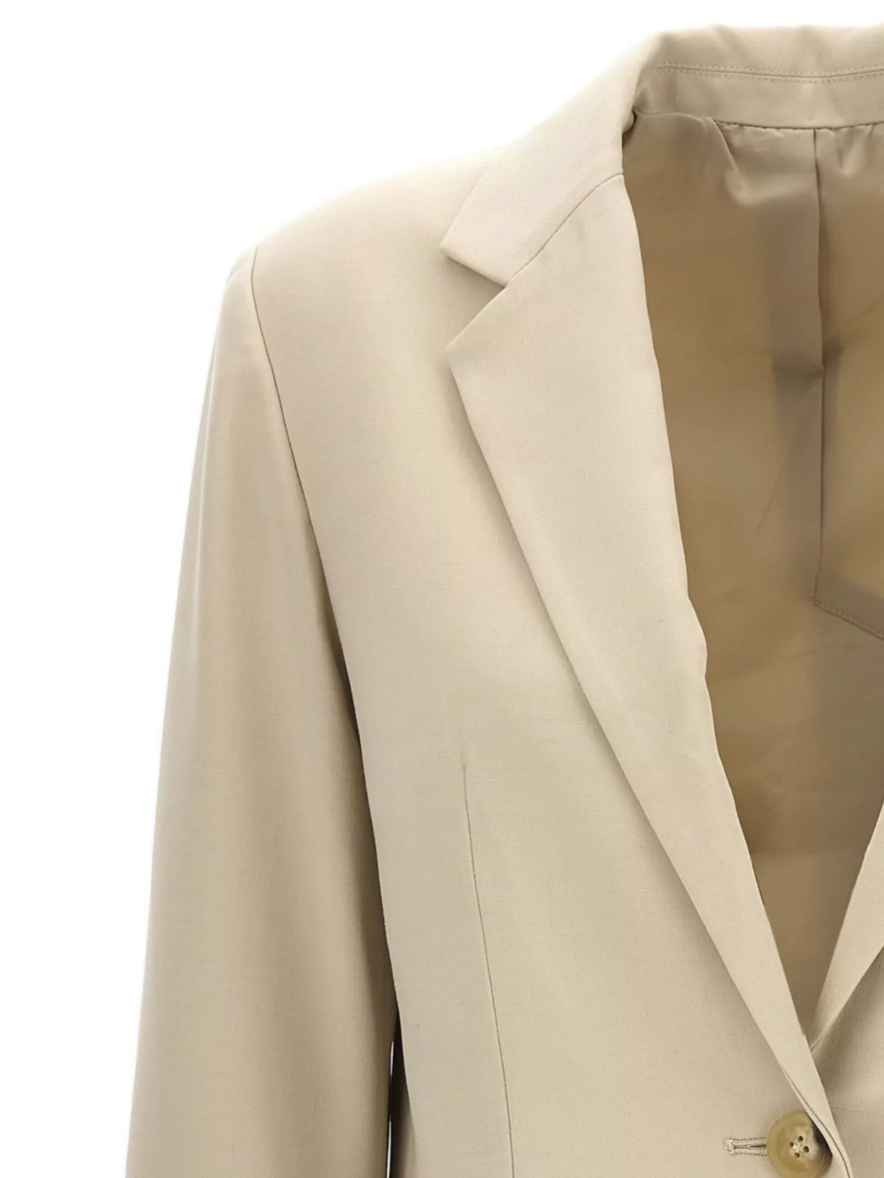 Helmut Lang Single-breasted Wool Blend Blazer In Neutral