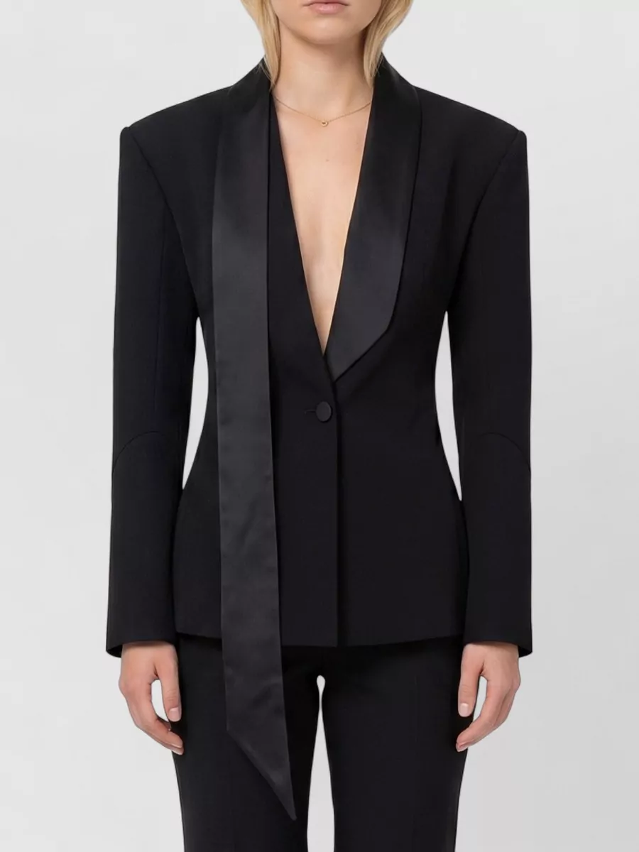 The Attico virgin wool single-breasted tuxedo jacket