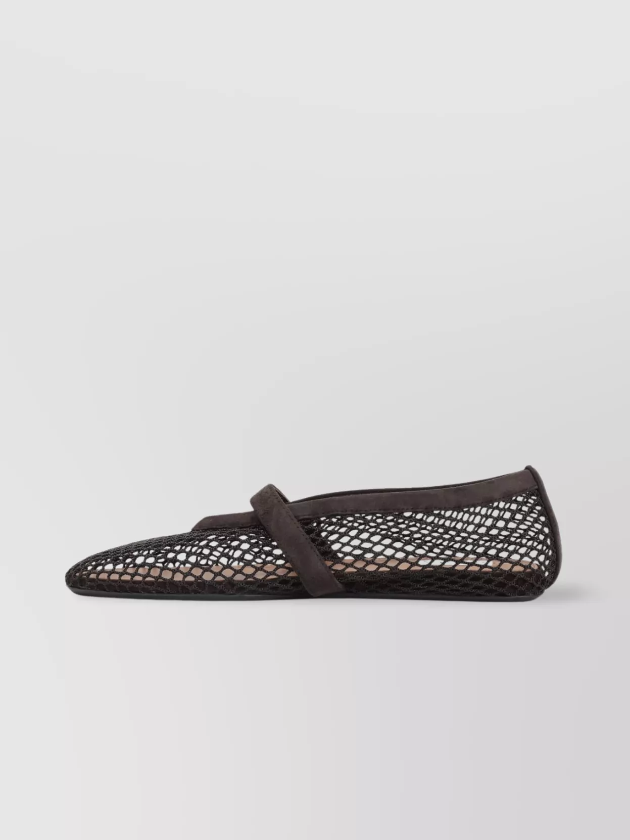 Alaïa Leather Fishnet Ballerina Shoes