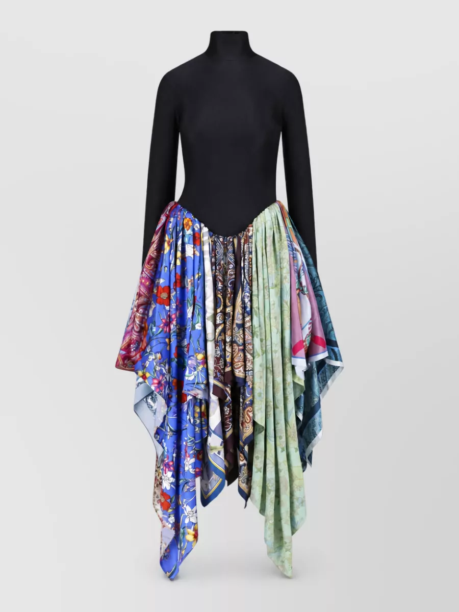 Marine Serre knee-length asymmetric skirt