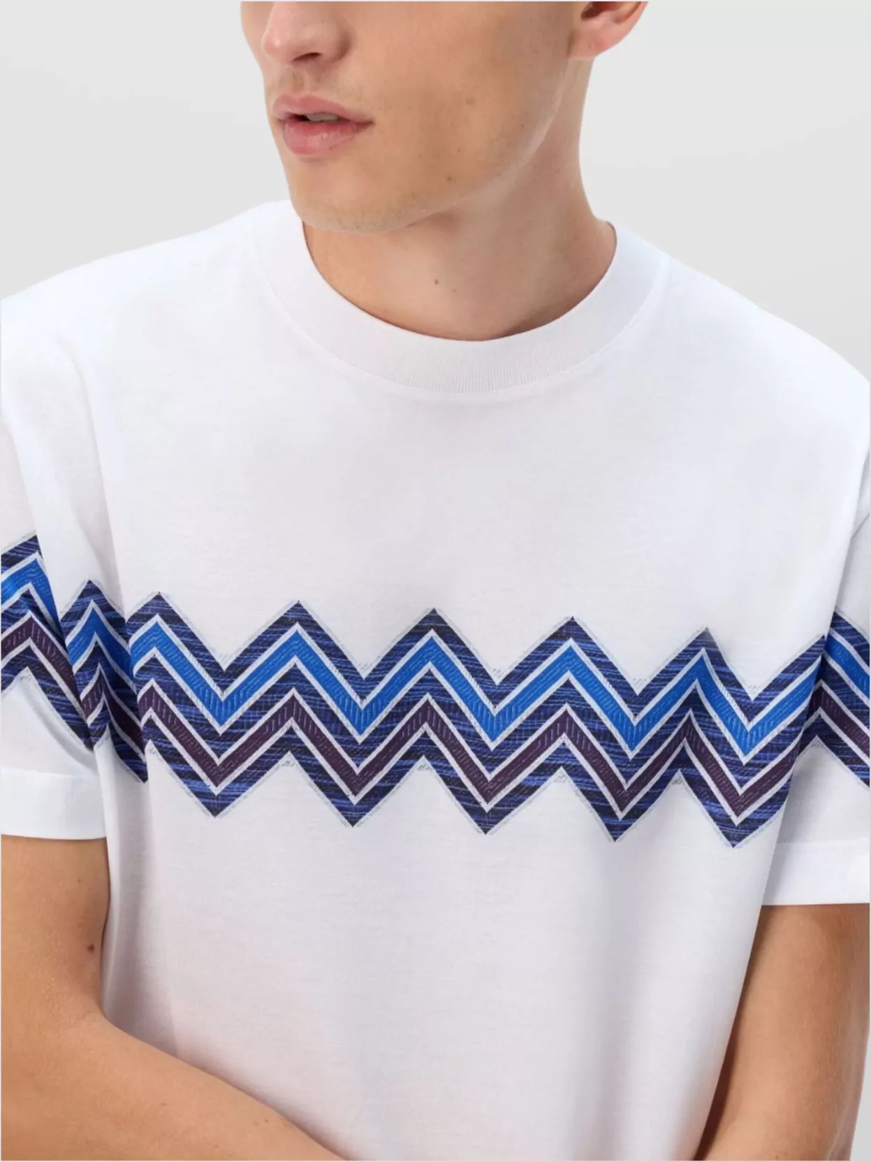 Missoni Chevron Pattern Short Sleeve Crew Neck T-Shirt