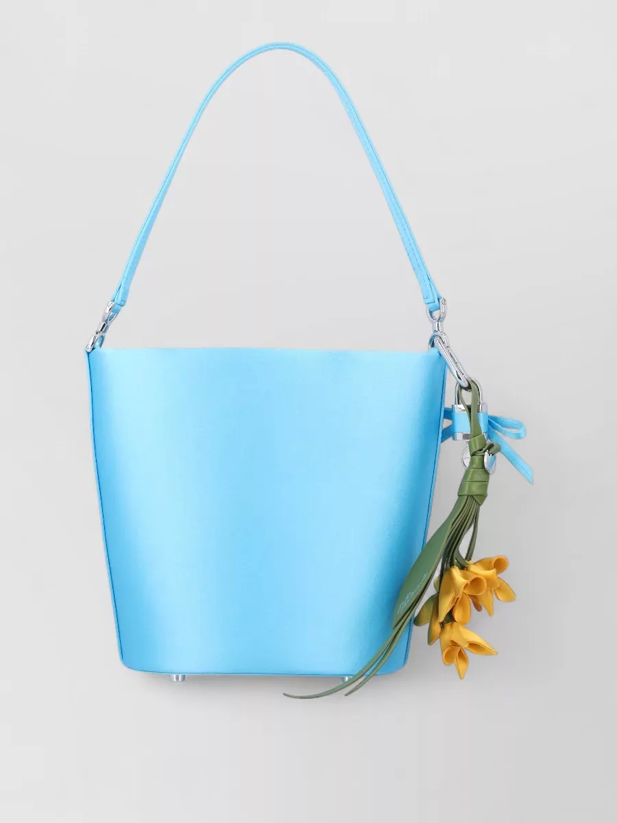 Self-Portrait the bow satin bucket bag