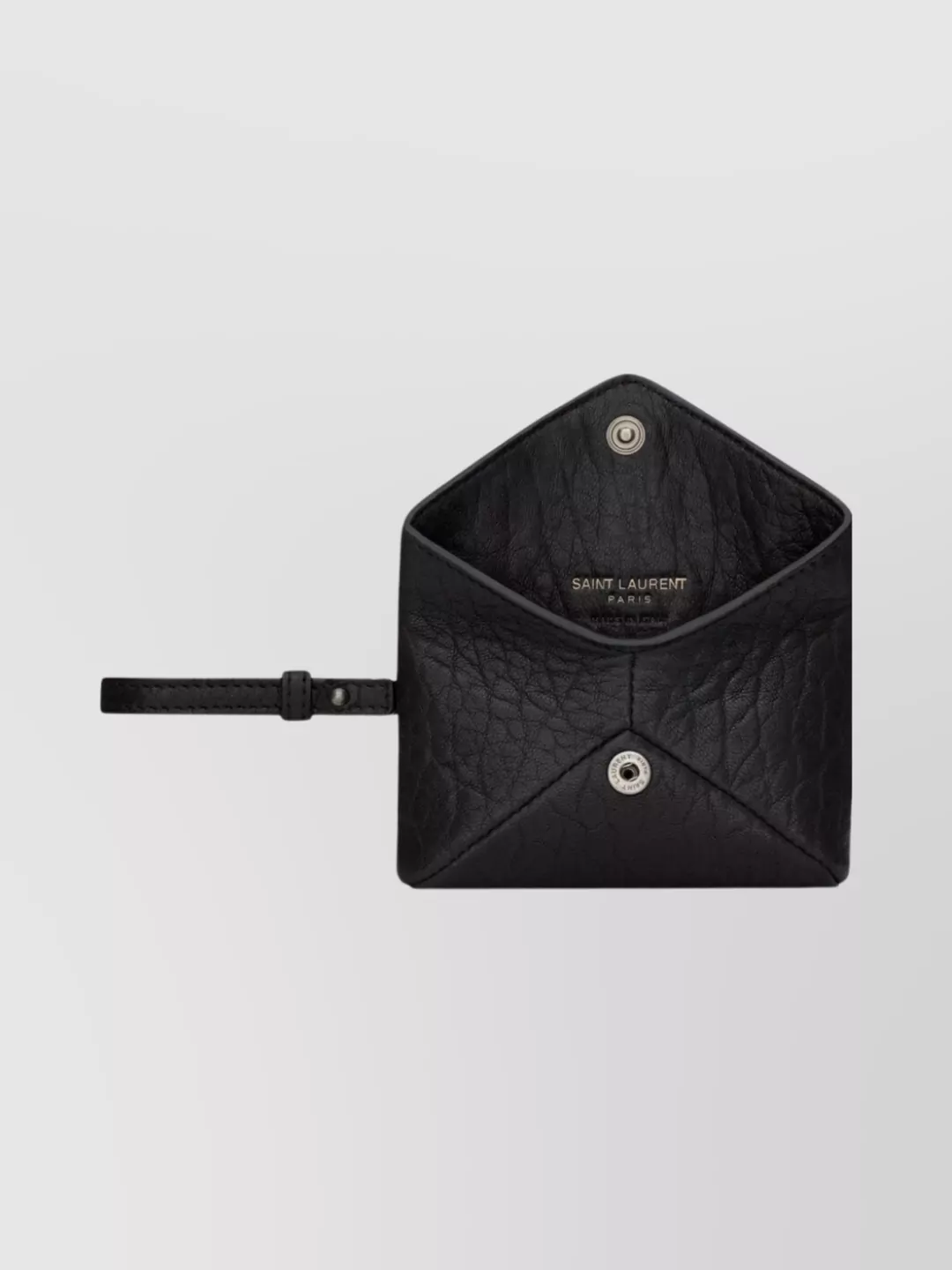Saint Laurent Textured Leather Wrist Strap Clutch Bag
