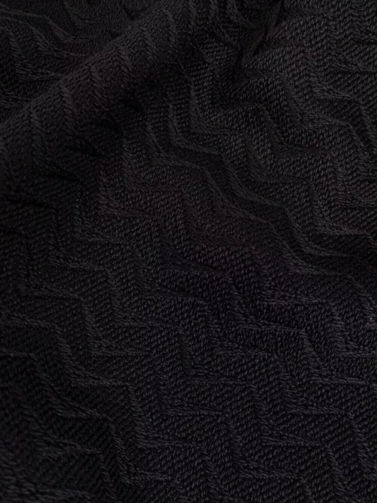 Giorgio Armani Chevron Wool Fringed Scarf