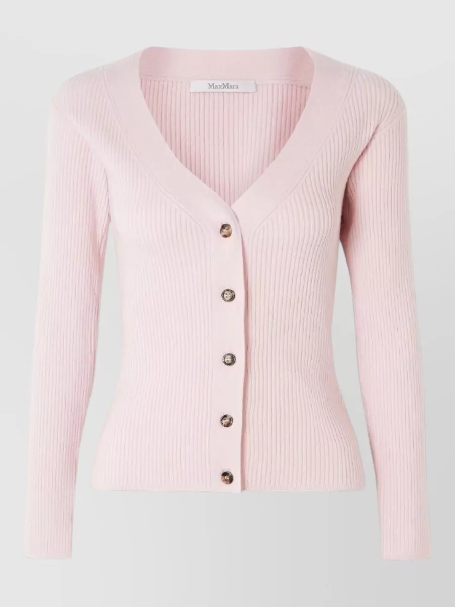 Max Mara cashmere wool fine-knit cardigan