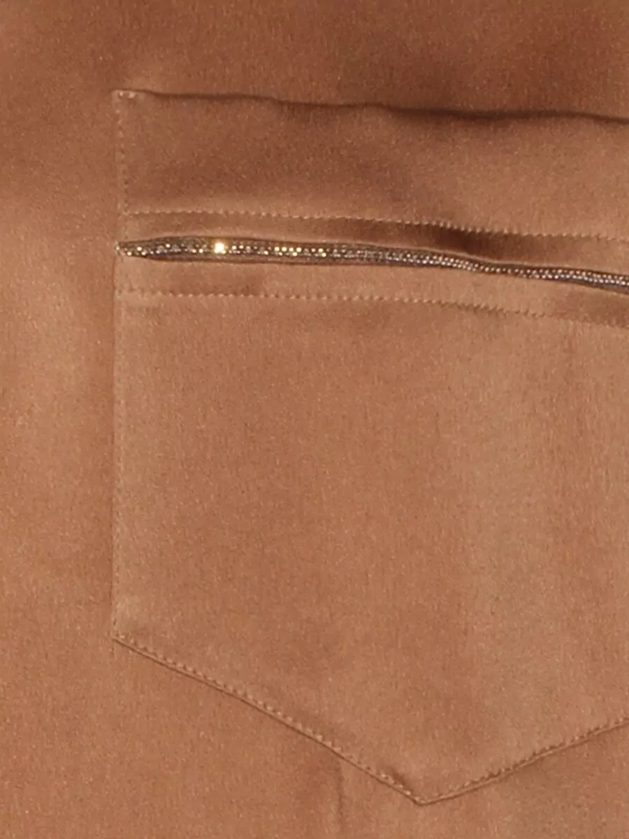 Fabiana Filippi Top Short Sleeves Chest Pocket V Neckline