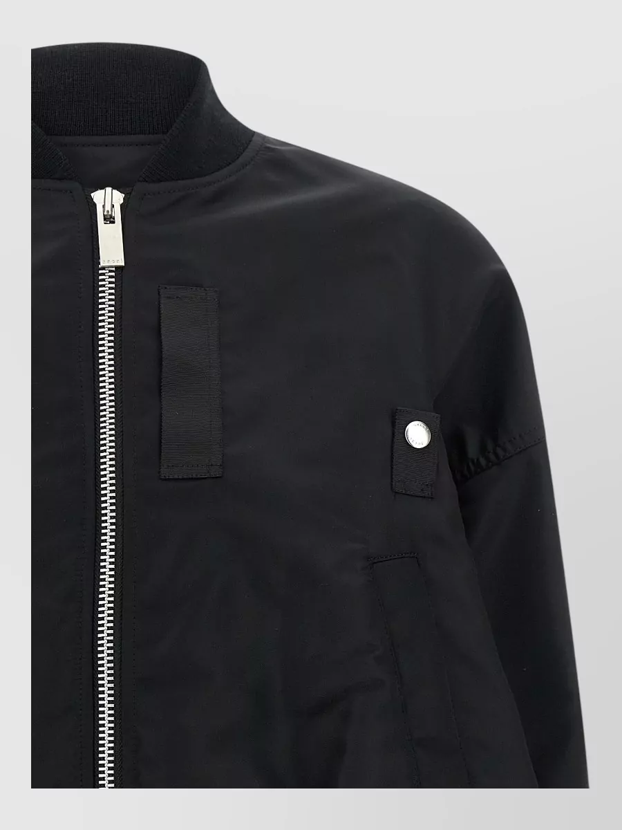 Sacai Nylon ribbed cropped bomber jacket