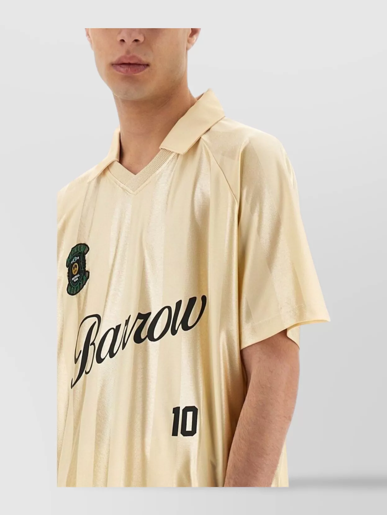 Barrow Shiny Polo Collar Number Detail T-Shirt