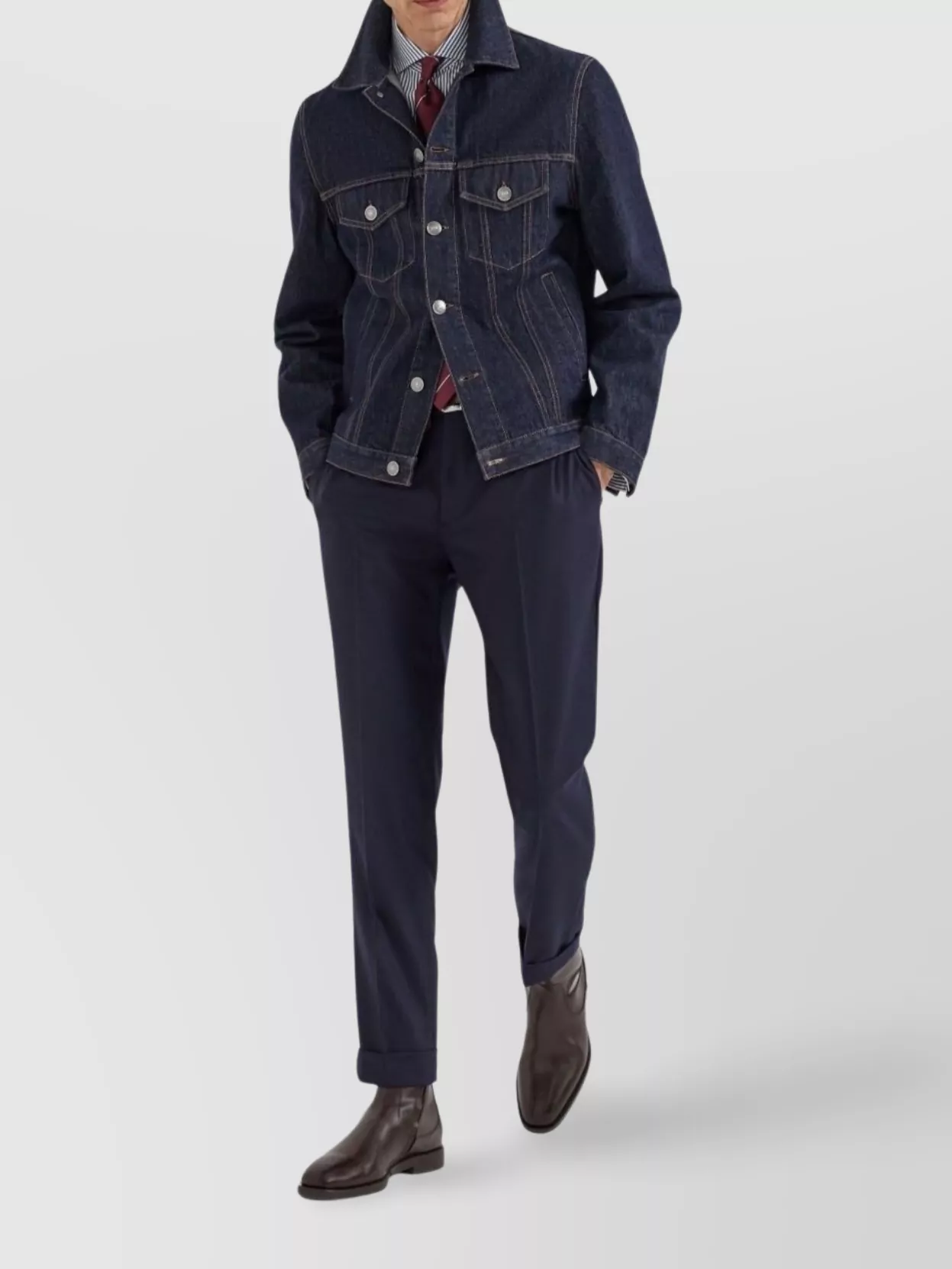 Brunello Cucinelli Striped Cotton Shirt With Button-Down Collar
